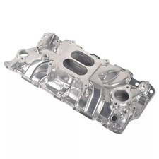 For 55-86 Small Block Chevy 305 327 350 383 Polished Aluminum Intake Manifold