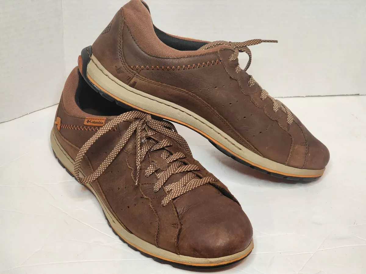 Columbia Mens Three Passes Brown Leather Sneakers Shoes YM5289 281 Size 13