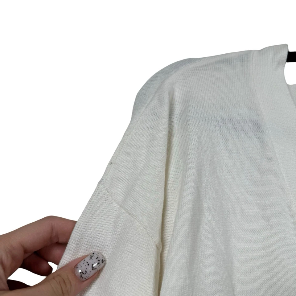 Mini Vestido Sabo Falda Para Mujer Algodón Abotonado Manga Larga en Crema, Blanco Talla M Foto 2 de 4