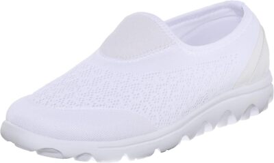 Propet Womens TravelActiv Slip-On Sneakers Shoes Casual - 11 Narrow, White 