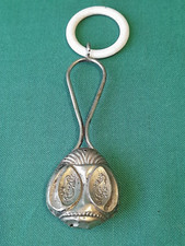 ANTICO SONAGLIO PER BAMBINI NEONATI IN ARGENTO 800 MARCATO PRIMI '900. AW37