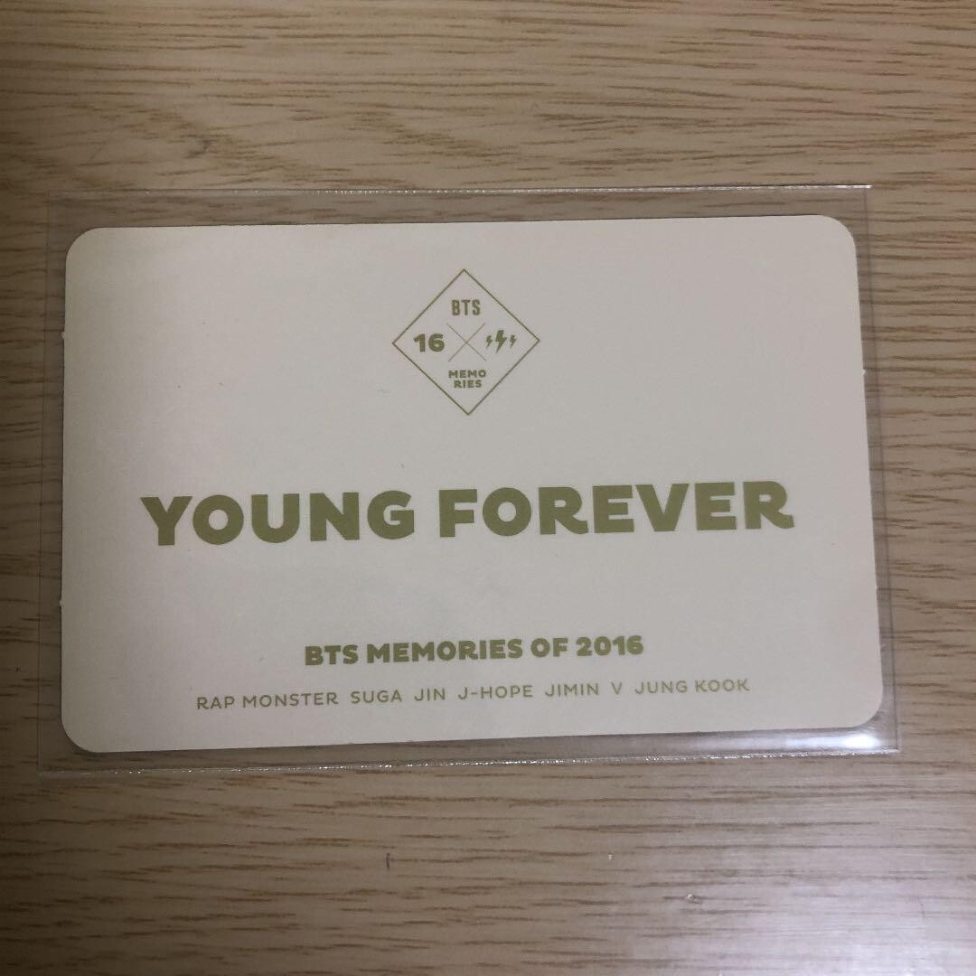 BTS MEMORIES OF 2016 YOUNG FOREVER DVD Group photo card