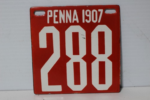 Replica of 1907 Pennsylvania Vehicle License Plate ~ Ceramic Over Metal - Picture 2 of 7