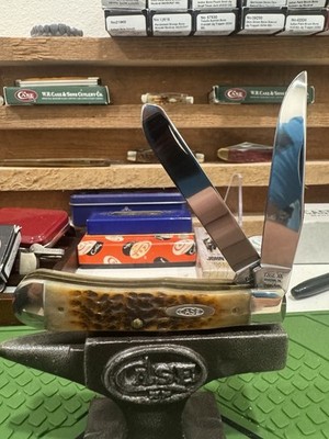 Case 1990 Pretty Bone Trapper 6254 Vintage Pocket Knife USA Mint Condition