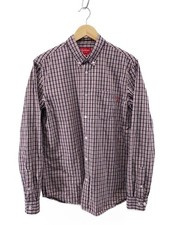 Supreme Long Sleeve Shirt M Cotton RED Stripe