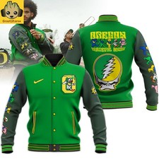 Oregon Duck x Grateful De d "Grateful Ducks" 2025 3D Baseball Jacket All Printed
