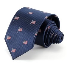 Men's Patriotic Neckties American Flag Ties 3.27" 8.3CM USA Flag Navy Flag