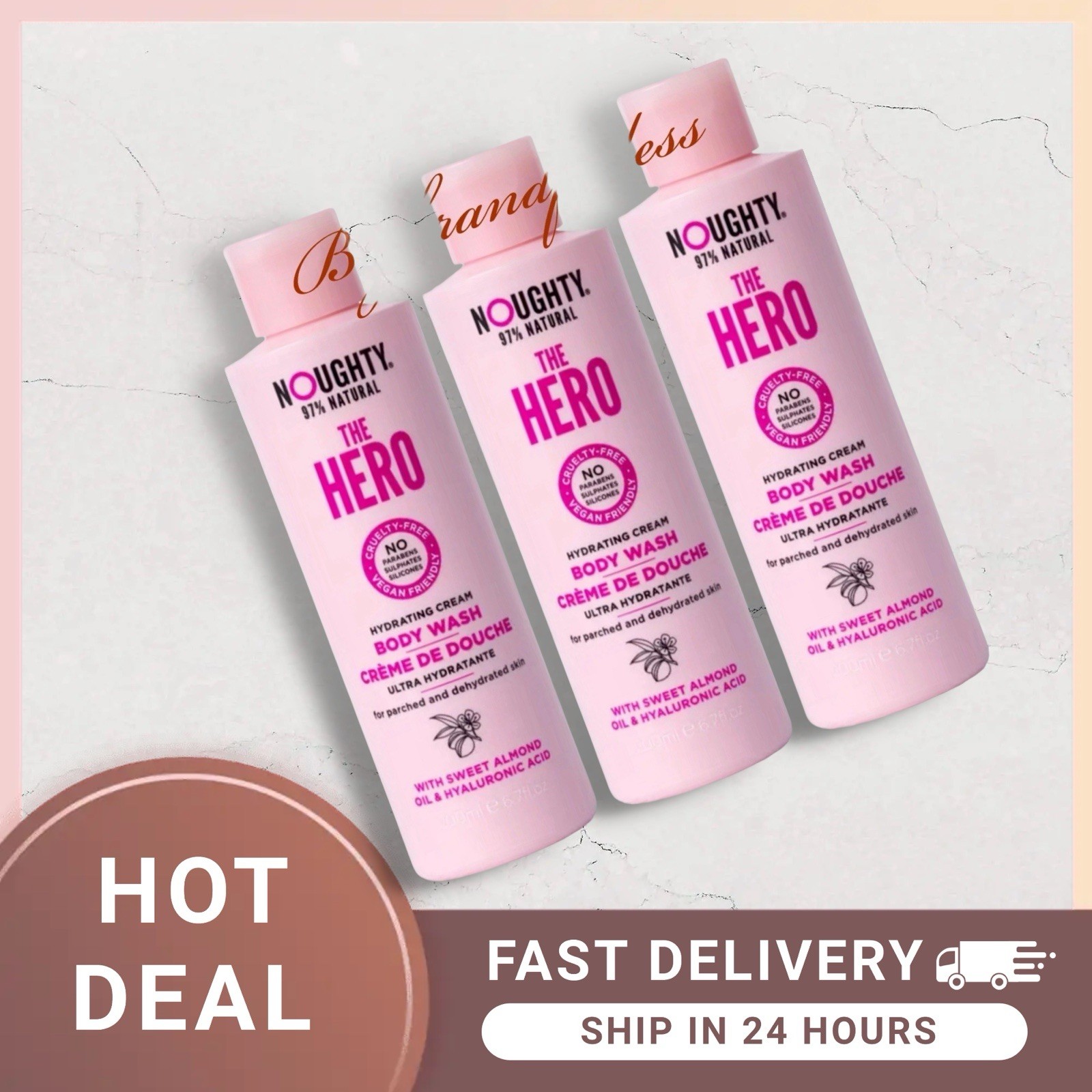 NOUGHTY THE HERO BODY WASH , HYDRATES AND REJUVENATES, 200ML -3 PACK