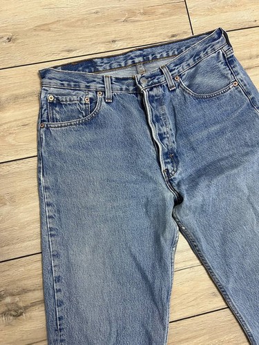Men's Levi's 501 Vintage Rare Jeans Denim Blue Pants W 33 L 34 Made in USA - Picture 2 of 12