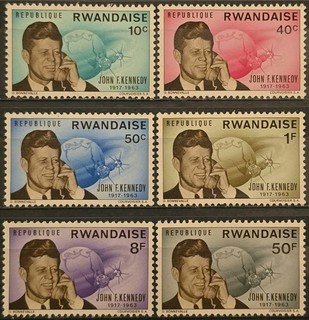 Rwanda MNH Scott 130 135 JFK (John F. Kennedy) Death Anniversary 1965 VF Set