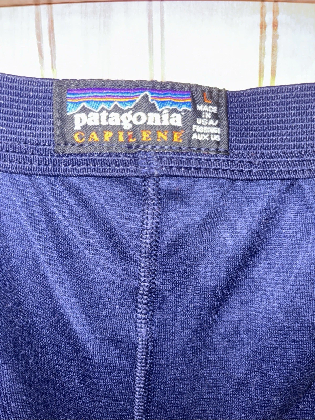 Patagonia Capilene Base Layer Pants Mens Large Blue USA Made
