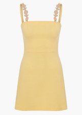 Maeve Anthropologie Women's Sienna Gold Hardware Straps Mini Dress Size M NWT