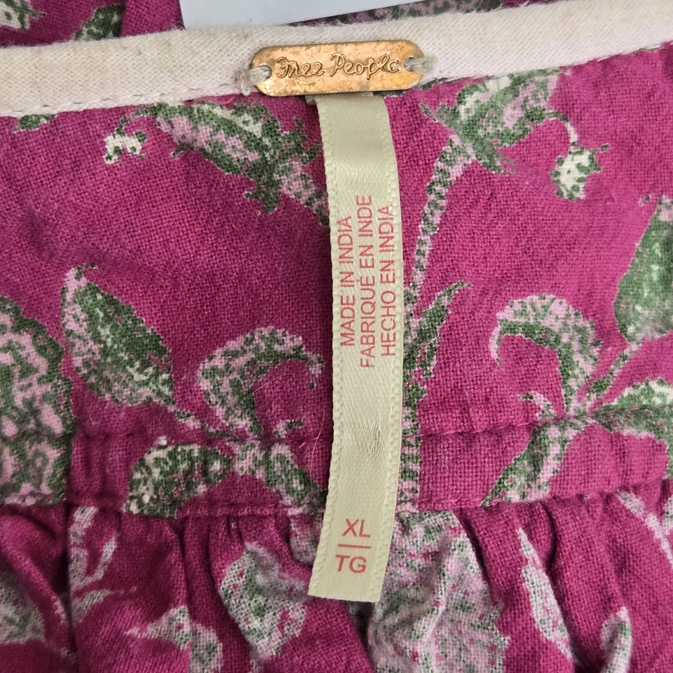 Free People Women Dress XL Pink Floral Mini Bohemian Wilder Days - Image 3 of 4