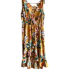 A new day women's floral Ruffle Romantic Hawaiian dress BOHO Beach Floral Small