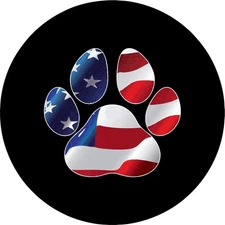 American Flag Paws tire cover Access Any Size