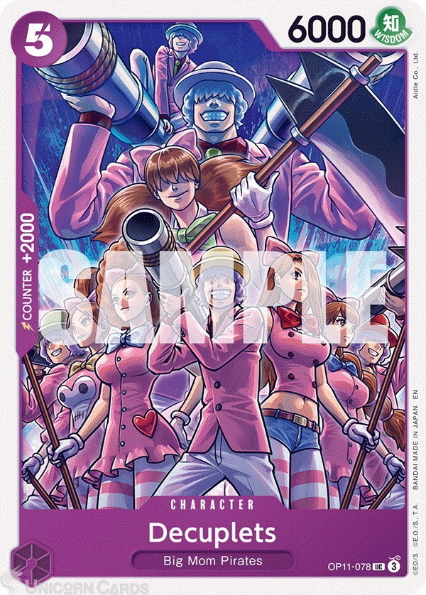 OP11-078 Decuplets : Uncommon English One Piece TCG Card : OP11: A Fist Of Divin