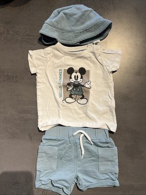 Disney Baby Sommer Outfit Micky Maus Gr. 80 C&A 3 Teilig Top Zustand
