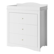 Changing Table Dresser Baby Diaper Change Station with 3 Drawers White