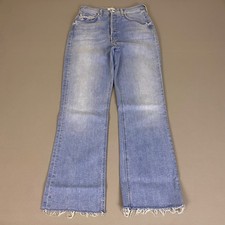 MOTHER The Tripper Ankle Fray Jeans 26 Blue High Rise Straight Leg Made in USA