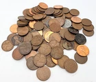 100 Unsearched Lincoln Wheat Penny 1C Circulated Copper Lot. H223