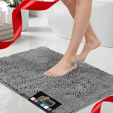 GORILLA GRIP Bath Rug Mat, Thick Soft Absorbent Chenille, Quick Dry Microfiber M
