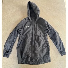 Nike Boys Academy Full-Zip Hooded Rain Jacket Windbreaker - Youth Medium Black