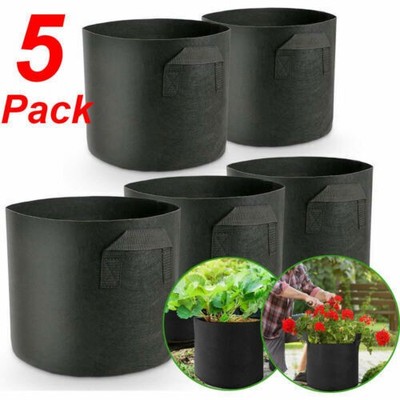 5X Pflanzsäcke mit Henkeln Pflanztasche Grow Plant Bags Pflanzbehälter 11L - 30L
