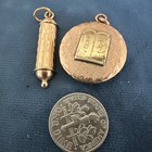 14k gold Religious Pendants Mezuzah Scroll and Ten Commandments 5-6 Grams — photo 1