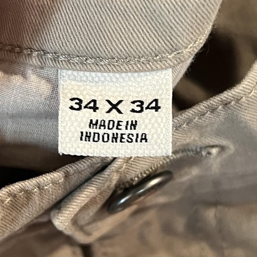 Flint and Tinder Pants Mens 34x34 Khaki Beige Tapered Fit Stretch Chinos Casual - Picture 4 of 11