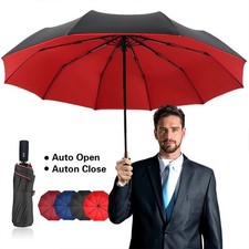 Fully Automatic Windproof Double Layer Umbrella Strong Waterproof Folding Rain U