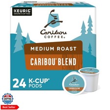 Keurig Single-Serve K-Cup Pods, Caribou Blend Medium Roast Coffee, 24 Count
