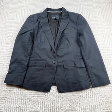 Banana Republic Blazer Women's 6 Navy Blue Stretch Cotton Preppy Workwear Office