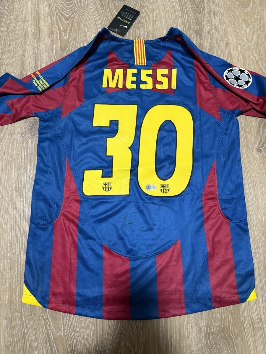 里奥* 梅西足球原始亲笔签名球衣| eBay