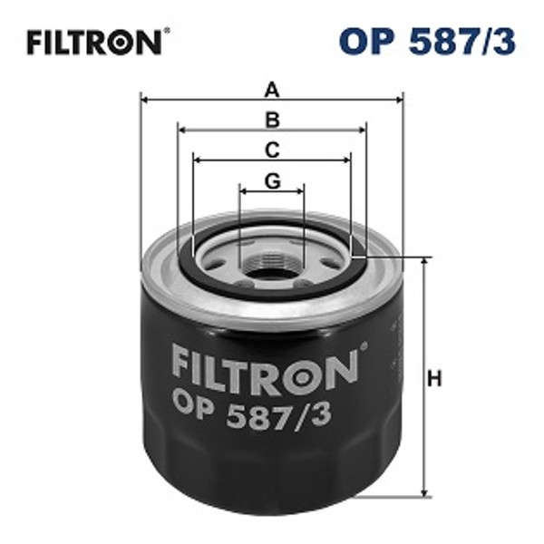 ÖLfilter Filtron OP 587/3 Anschraubfilter FüR Mitsubishi Triton M26X1.5-6H L200-image