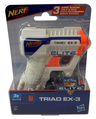 Nerf Triad Ex-3 Elite 3 Barel Blasting N-Strike Elite, Pocket-Plaster + 3 Darts