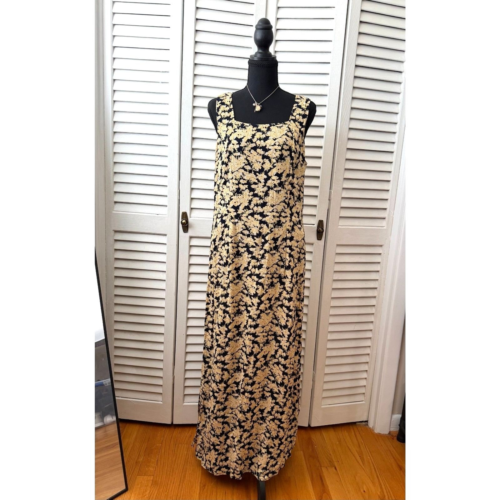 Vintage 90's Whimsigoth Fairy Grunge Sleeveless Floral Maxi Dress Size 10