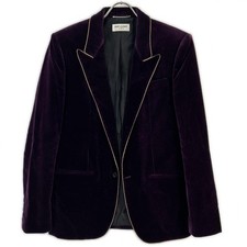 Saint Laurent Paris Purple Velvet Tailored Jacket 48 Pre-Owned