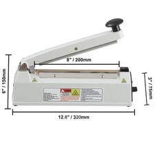 8-inch, Hand-Operated Sealing Device with Customizable Heat Settings,