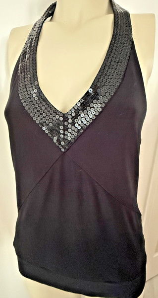 Cherrie Black Halter Neck Top Size 10