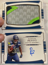 2018 National Treasures Rashaad Penny Jumbo Prime Signatures Seahawks 47/99