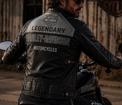 Harley Davidson Sz 2XL LEGENDARY Votary Reflective Black Leather