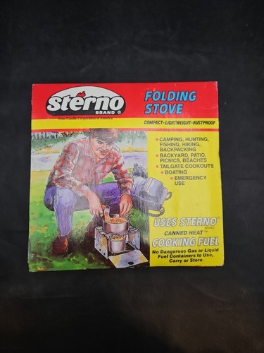 NEW Vintage Sterno Folding Stove Camping Hunting Backpacking Outdoor Cooking - Picture 1 of 6