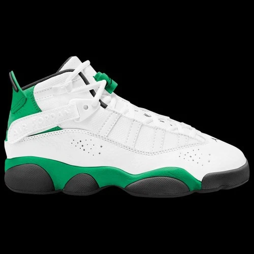 Scarpe da basket Air Jordan 6 anelli GS giovani bianche verde fortunato taglia 6 donna 4 5 anni