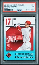 2018 PANINI CHRONICLES BLUE #30 SHOHEI OHTANI ROOKIE RC 42/49 PSA 7