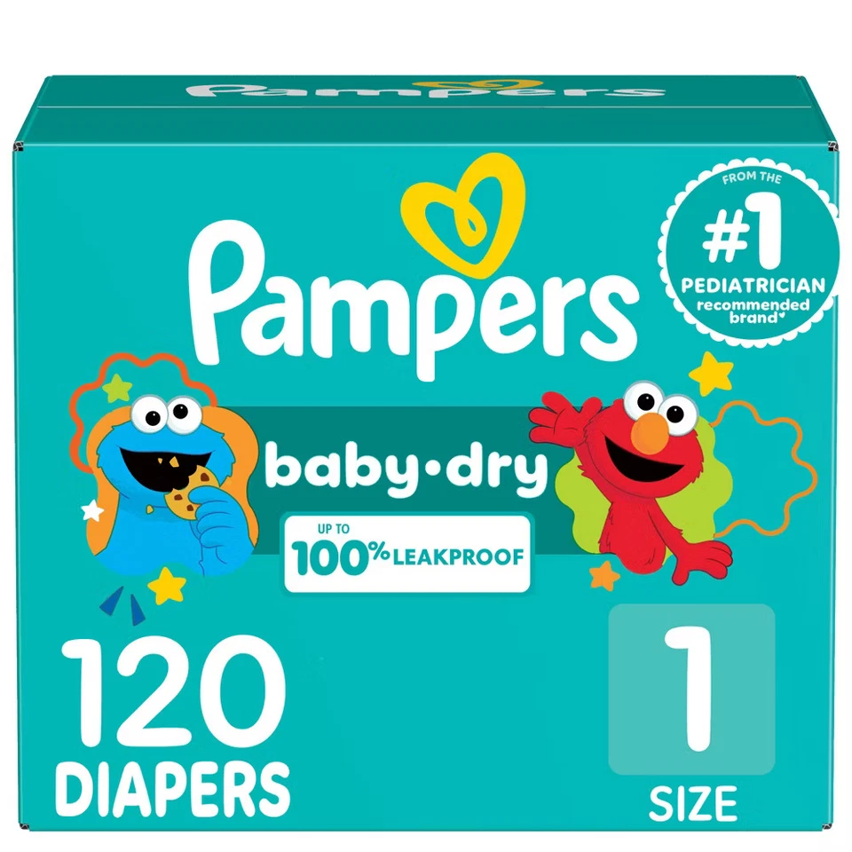 Pampers Baby Dry Diapers Super Pack - Size 1 - 120ct