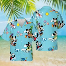 Disney Mickey Mouse Surfing Tropical Hawaiian Shirt