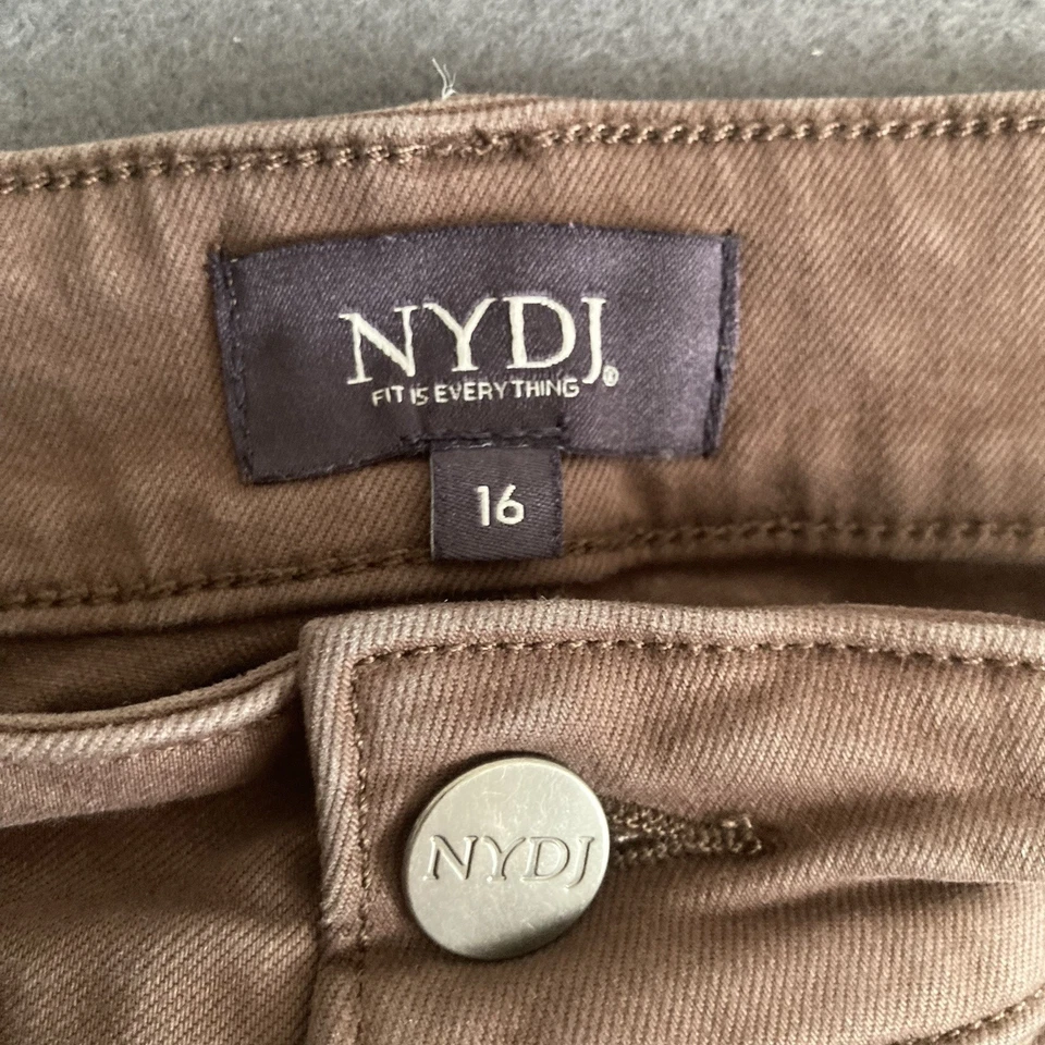 NYDJ Jeans Womens 16 Brown Marilyn Straight Lift Tuck Stretch Casual Comfort - Image 3 of 4