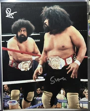 Afa & Sika The Wild Samoans Autographed Color Photo PSA DNA Cert
