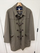 Vintage Woolrich Wool Toggle Coat Mens 44 - Flannel Lined Parka USA Made Green