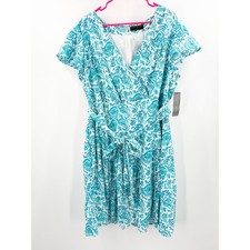 Lane Bryant Dress SZ 18 NWT Lena Surplice-Neck Flutter-Sleeve Paisley Plus Curvy